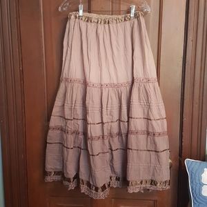 Brown Peasant Boho Skirt